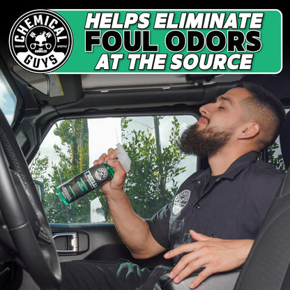 Chemical Guys New Car Smell Air Freshener and Premium Odor Eliminator Refreshes & Neutralizes Odors, Great Car Fresheners for Trucks, SUVs, RVs, and More - 16 oz