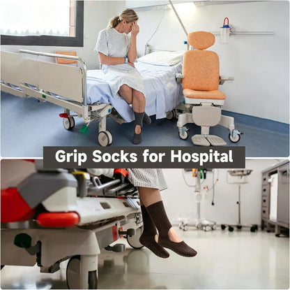 Grip Socks Pilates,4/6Pairs Cotton Cute Pilates Socks for Women, Ruffle Grippy Sock for Yoga Barre Hospital 5-10in