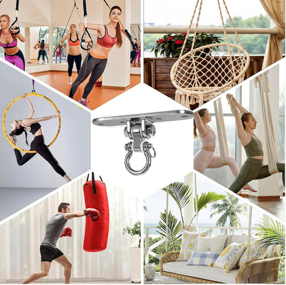 Heavy Bag Hanger,Stainless Wall Ceiling Mount Hook 180°/360° Rotation Wood Beam Holder Body Weight Strength Training Systems, Aerial Yoga Swing & Hammock