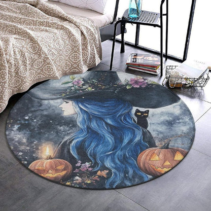 Home Decor Non Slip Kitchen Office Circle Rug, Machine Washable Modern Round Area Rug, Room Sofa Yoga Soft Round Carpet Purple Galaxy Trippy Space Astronaut Art, 36inch