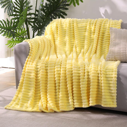 Khaki Throw Blanket for Couch Sofa 50x60 inches Striped Fleece Blankets Room Home Decor Lightweight Plush Soft Cozy Gifts for Women Mom Girls