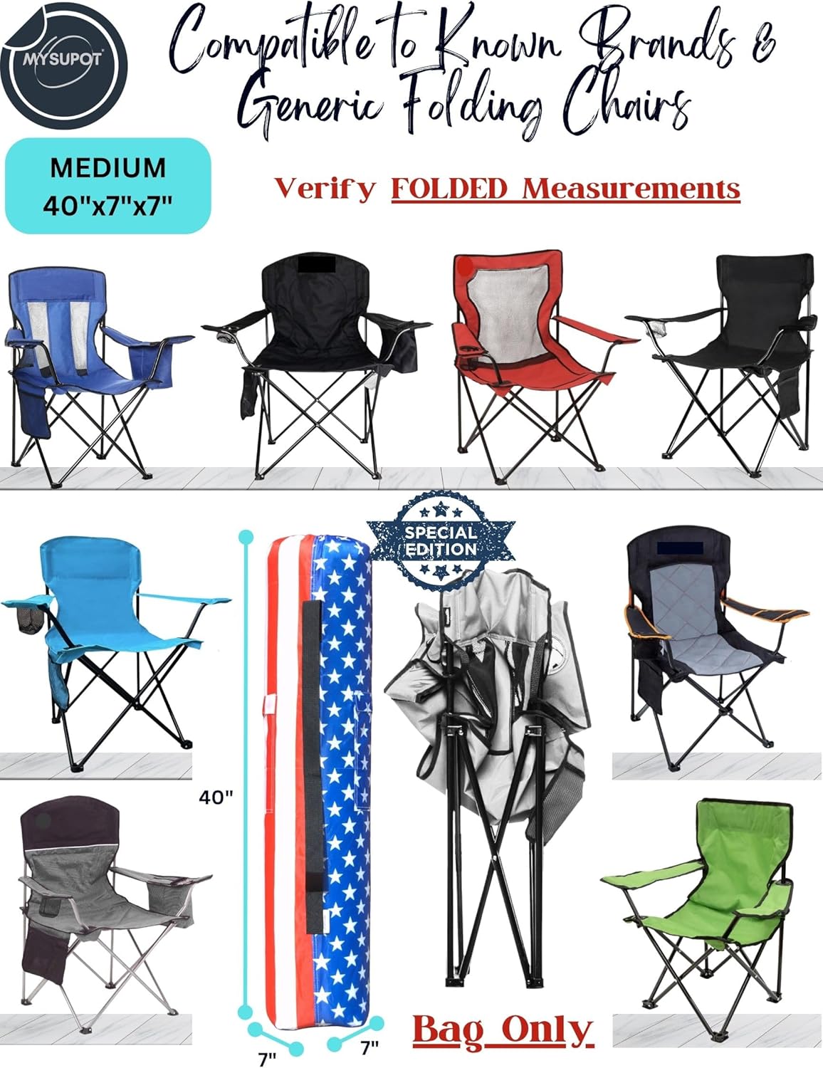 Replacement Bag for Folding Camping Chair, Portable Camp Chair, Hammock, Yoga Mat, Umbrella, Tents, Tripods, Fishing Poles - 420D Oxford Polyester Fabric