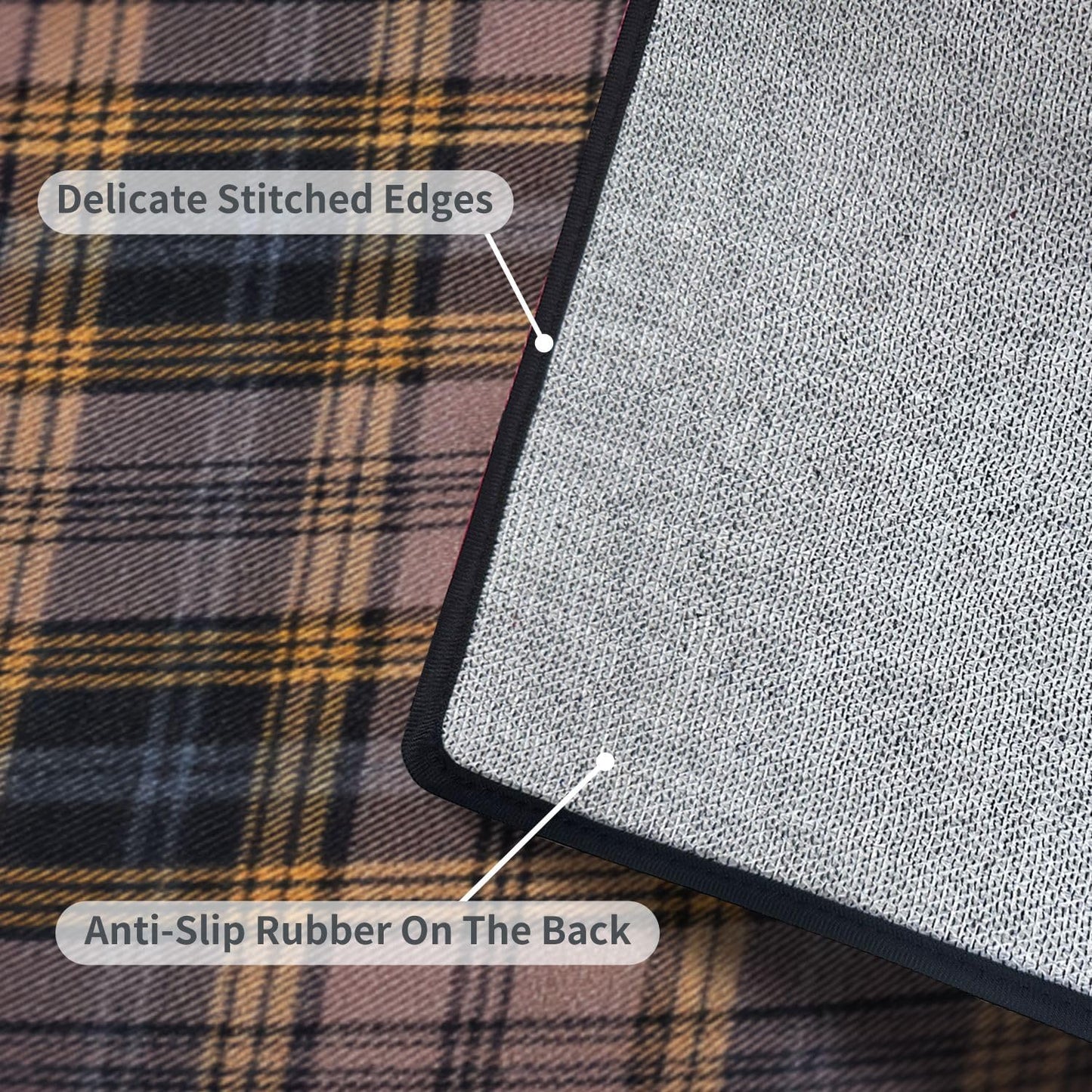 Runner Rug Washable 2x6 White Navy Blue Green Tartan Plaid Scottish Texture from Tartan Plaid Non-Slip Hallway Area Rug Indoor Outdoor Home Decor for Entryway Bathroom Kitchen Carpet Yoga Floor Mat