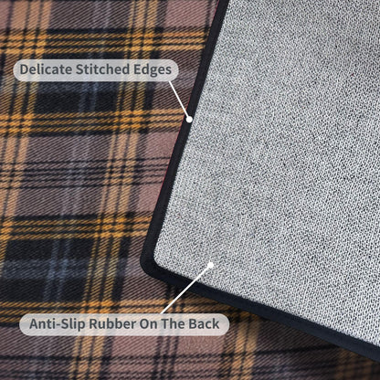 Runner Rug Washable 2x6 White Navy Blue Green Tartan Plaid Scottish Texture from Tartan Plaid Non-Slip Hallway Area Rug Indoor Outdoor Home Decor for Entryway Bathroom Kitchen Carpet Yoga Floor Mat