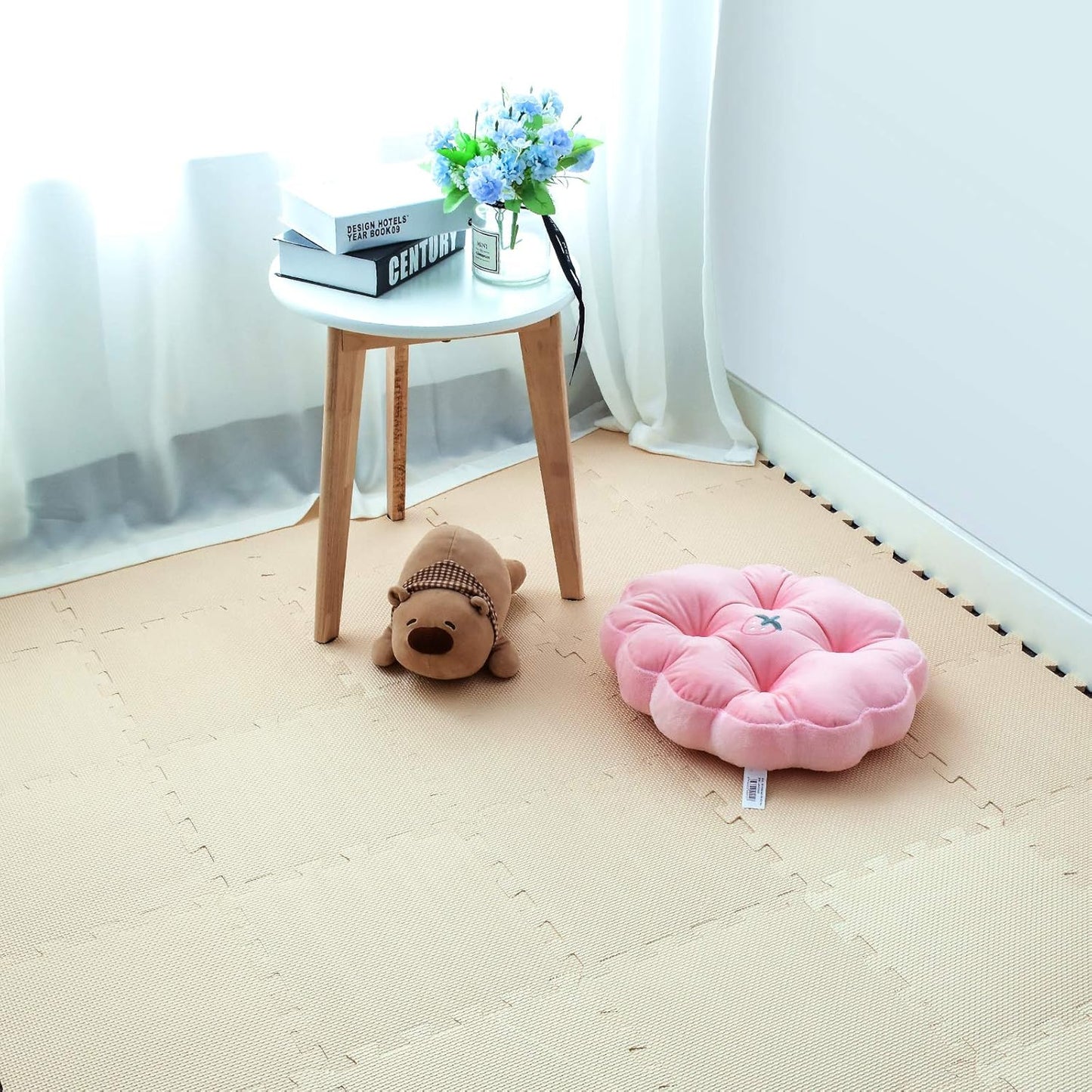 meiqicool Foam Play Mat Thick Soft EVA Interlocking Foam Floor Mats Children Yoga Exercise Multi Jigsaw Puzzle Blocking Board Kids Playmats Play Grey 18 Piece L