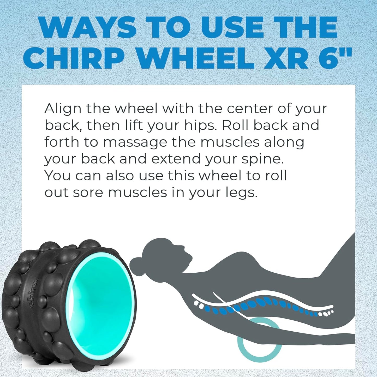 Chirp Wheel XR Knot Kneader - Firm Massage Roller, Shiatsu Thumb Massage, Muscle Release Tool for Knots &Tension Relief | High Density Foam for Physical Therapy & Relaxation, 500lbs Capacity, 6" Mint