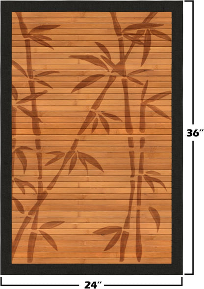 Red Lantern Bamboo Rug - Little Leaf - 4' x 6'