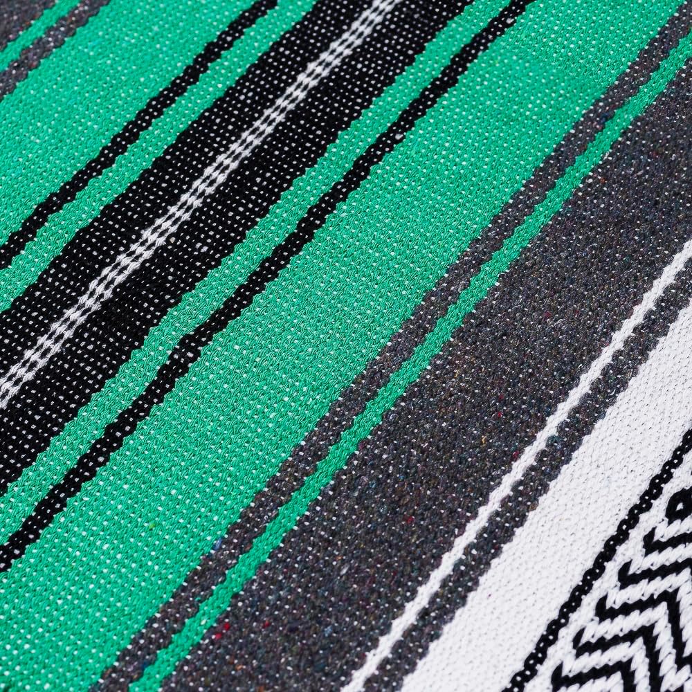 Airooglee 69" L x 51" W Large Mexican Blanket - Perfect as Yoga Outdoor Beach Serape Picnic Camping Woven Blanket, Boho Home Décor - Red