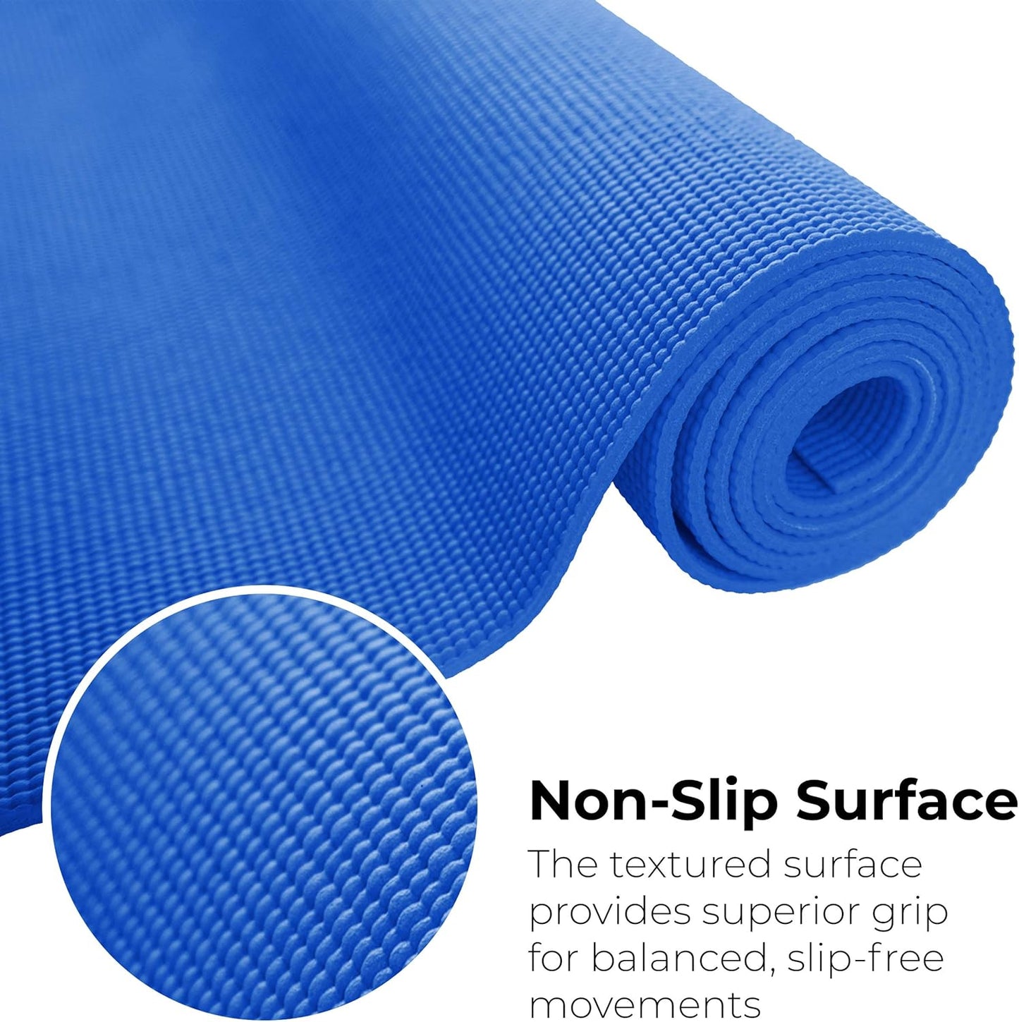 10-Pack Yoga Mat, 68" x 24" Non Slip Exercise Mat, 4mm Thick Gym Mat for Fitness and Stretching, Bulk Non Toxic Yoga Mats for Schools and Studios