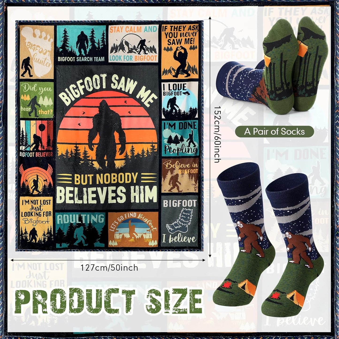 HunnmingRe 2 Pcs Unique Yoga Blanket and Socks Gifts for Yoga Lovers 50" x 60" Restorative Instructor Teacher Mother's Day Birthday Gag Gifts for Meditation Gymnasts Women Girls