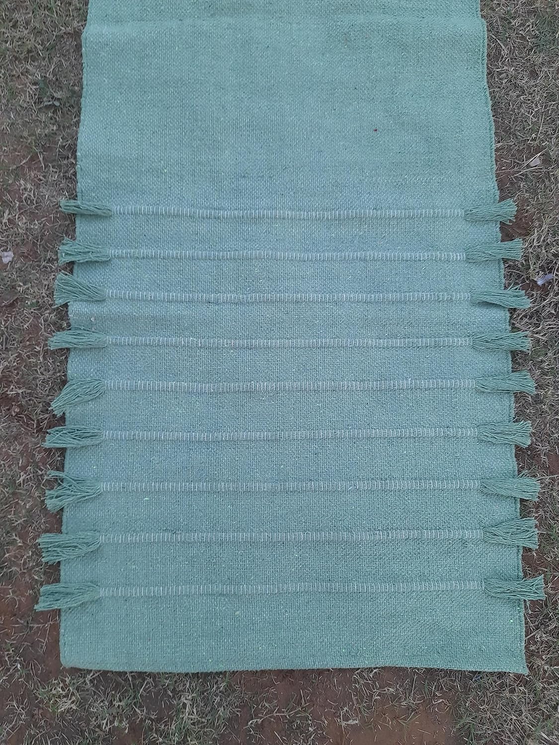 Indian Handmade100 % Organic Anti Skid Multi Colour Cotton Yoga Mat - Eco-Friendly Hand-Woven Rug - Non-Slip & Thick (24”x72”x5mm) for Hot yoga & Everyday Fitness at Home - Comfortable & Foldable Extra-Long Mat