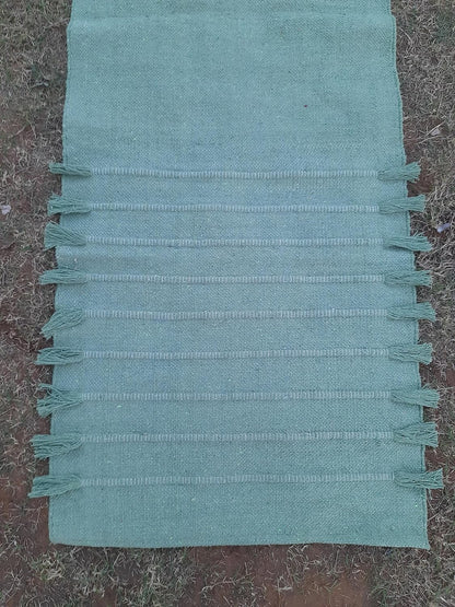 Indian Handmade100 % Organic Anti Skid Multi Colour Cotton Yoga Mat - Eco-Friendly Hand-Woven Rug - Non-Slip & Thick (24”x72”x5mm) for Hot yoga & Everyday Fitness at Home - Comfortable & Foldable Extra-Long Mat