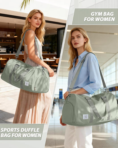Gym Bag Womens Mens with Shoes Compartment and Wet Pocket Travel Duffel Bag for Women for Plane Sport Gym Tote Bags Swimming Yoga Waterproof Weekend Overnight Carry on Bag Hospital Holdalls - Colors A