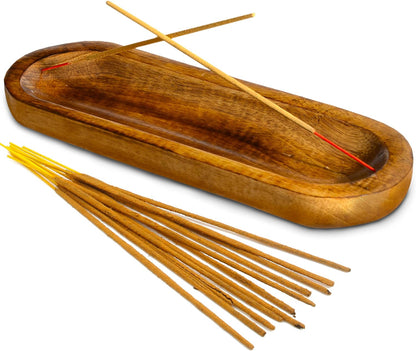 Incense Holder-Incense Burner/Ash Catcher-Handmade Wooden Insence Tray Home Decor 11x4x1.2 Inches