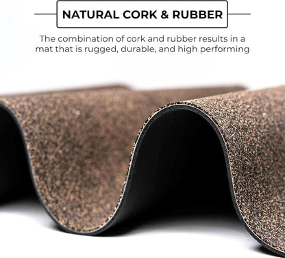Mount Adams 4-Pack Granite XL Heavy Yoga Mat, 72” x 26” Cork and Natural Rubber Exercise Mat, 5mm Thick Workout Mat, Wet or Dry Non Slip Mat, Heavyweight Extra Large Gym Mat for Fitness or Pilates