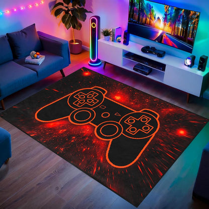Game Controller Rugs for Bedroom Boys Living Room Gamer Gamepad Red Carpets Floor Mat Player Indoor Mats Gaming Art Design Home Decor Crystal Doormat Yoga Mats 3'x5'