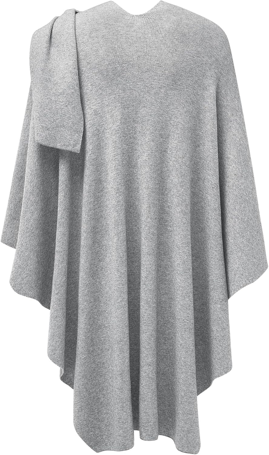 PULI Womens Large Cross Front Poncho Sweater Wrap Topper Knitted Elegant Shawls Cape for Fall Winter