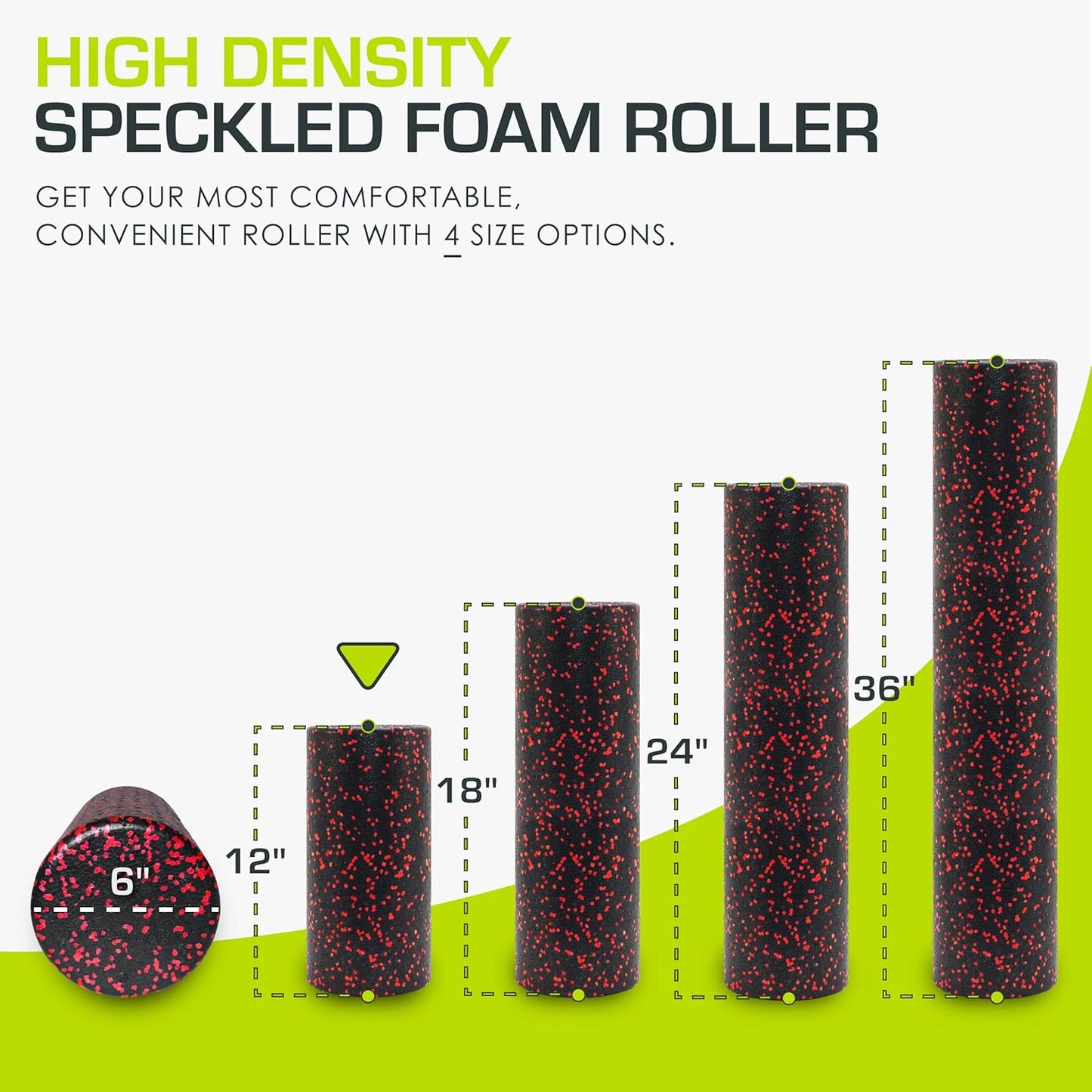 ProsourceFit High Density Foam Rollers 12 - inches long, Firm Full Body Athletic Massage Tool for Back Stretching, Yoga, Pilates, Post Workout Muscle Recuperation, Black