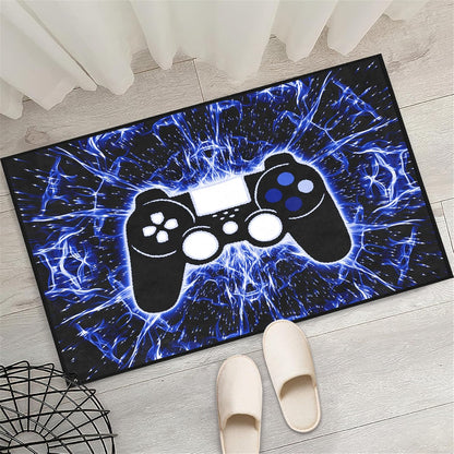 Video Game Rug - Gaming Themed Rug Gamepad Controller Area Rugs for Bedroom Gaming Carpet for Boys Game Carpet for Playrooms Bedroom Doormat Yoga Mats
