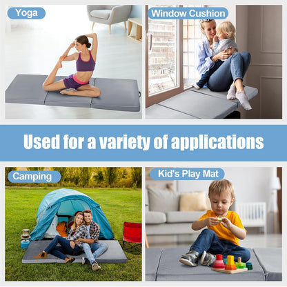 BALAPET Floor Lounger Pillow,Foldable Soft Memory Foam Floor Pillow Portable 3-Piece Folding Pillow with Handle,Suit for Meditation,Playing,Yoga,Reading,Sleeping(Dark Gray)