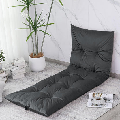 BALAPET Floor Lounger Pillow,Foldable Light Thick Tufted Floor Pillow Cushion with Elasticized Webbing for Easy Storage Floor Lounger for Meditation, Playing, Yoga, Reading, Sleeping(Beige White)