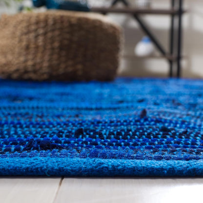 SAFAVIEH Area Rug 3x5 - Rag Rug Collection - Blue & Multi, Handmade Cotton, Boho Stripe Pattern, Ideal for Entryway, Living Room, Bedroom, Dining Space (RAR130B)