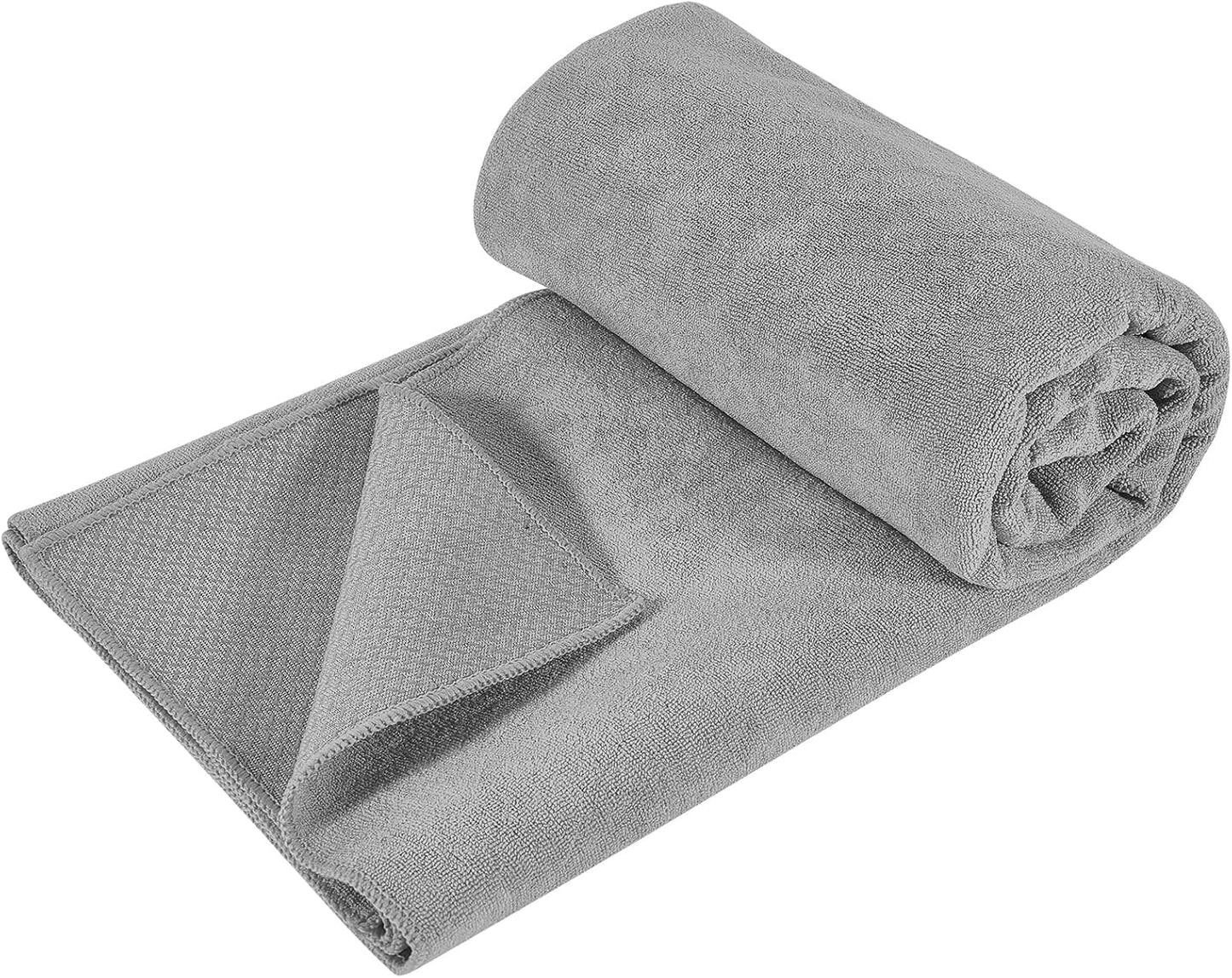 Hot Yoga Towel with Grip Dot, Non Slip Sweat Absorbent Microfiber Yoga Mat Towels for Hot Yoga, Pilates, Fitness and Workout 72inch x 24inch