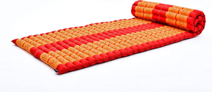 Leewadee - Kapok Roll Mat – Handcrafted Folding Sleep & Relaxation Mattress from Thailand, Ideal as Guest Bed, Camping Mat, Yoga Mat or Traditional Futon, 75 x 39 inches, Anthracite