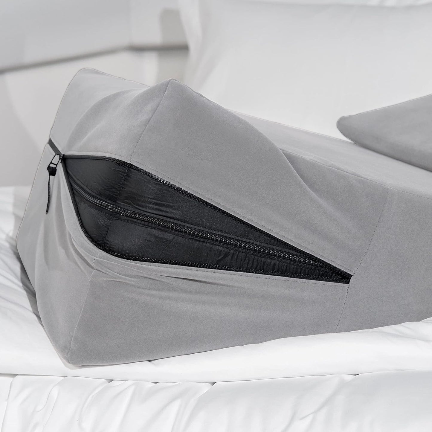 Avana Micro-Velvet Slant Combo 12” & 7” Height - Firm Density Bed Wedge Set for Back and Knee Support