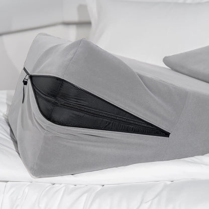 Avana Micro-Velvet Slant Combo 12” & 7” Height - Firm Density Bed Wedge Set for Back and Knee Support