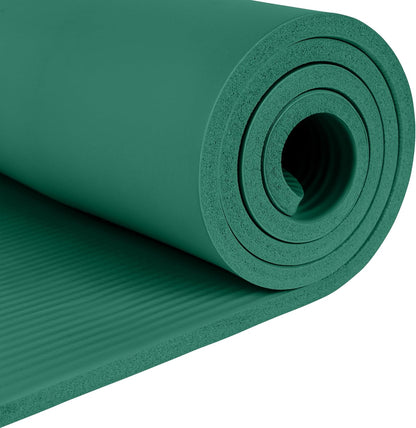 Retrospec Solana Yoga Mat Thick 1/2in Non-Slip Workout Mat with Nylon Strap - 72x24in Exercise Mat for Pilates, Stretching & Fitness - BPA Free, Easy Clean