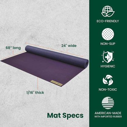 JadeYoga Voyager Yoga Mat - Lightweight & Portable Rubber Yoga Mat - Non-Slip Exercise Mat for Women & Men - Great for Yoga, Home Workout, Gym Fitness, Pilates, Stretching, and More