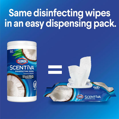 Clorox Scentiva Disinfecting Wipes, Grapefruit and Orange Blossom, 75 Ct., Pack of 3 (Pack May vary)
