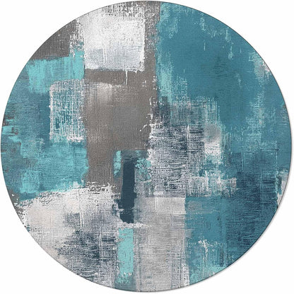Orange Round Area Rug for Living Room 6 ft Abstract Modern Contemporary Rug Carpet Floor Mat Yoga Mat for Boys Girls Playroom Home Decor 6 ft
