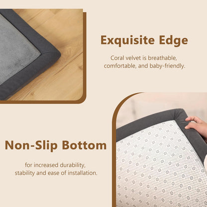 Baby Play Mat for Floor, 1.3'' Thick Memory Foam Tummy Time Mat - Super Soft Coral Velvet Nursery Rug with Non-Slip Backing, Crawling Rug for Toddlers/Infants, Yoga & Tatami Use, Oatmeal, 79''x 118''