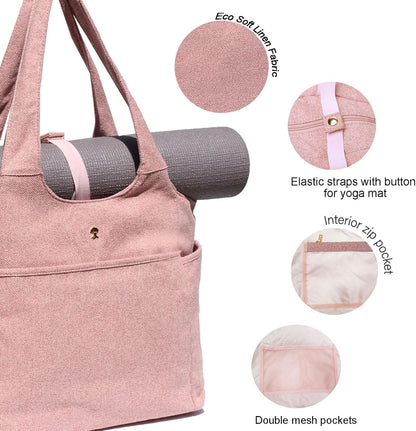 ESVAN Yoga Tote Bag Mat bag Women Shoulder Bags Carryall Tote for Travel Office Workout Gym Nurse Beach