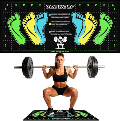 31.5'' X 13.8'' Non-Slip Squat Mat with Foot Position, Pro-Grade Exercise Mat Great for Squats, Leg and Lunges, Improving Muscle Activation, Versatility and Safety, Ideal for Home Fitness Enthusiasts