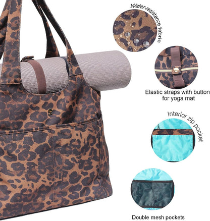 ESVAN Yoga Tote Bag Mat bag Women Shoulder Bags Carryall Tote for Travel Office Workout Gym Nurse Beach
