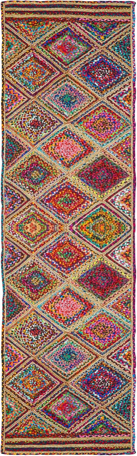 Kilim Rug 3' Round Area Rug Olive Beige White Braided Jute Carpet, Indoor Outdoor Flatweave Rug for Bedroom, Bedside, Kitchen, Beach & Terrace Yoga Mat - Colors A
