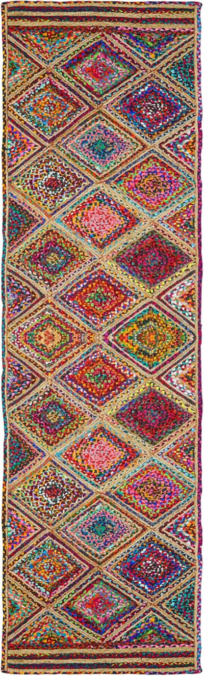Kilim Rug 3' Round Area Rug Olive Beige White Braided Jute Carpet, Indoor Outdoor Flatweave Rug for Bedroom, Bedside, Kitchen, Beach & Terrace Yoga Mat - Colors A