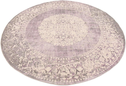 Unique Loom New Classical Collection Area Rug - Olwen (4'Round, Purple/ Gray)