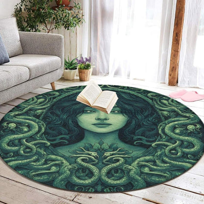 Home Decor Non Slip Kitchen Office Circle Rug, Machine Washable Modern Round Area Rug, Room Sofa Yoga Soft Round Carpet Purple Galaxy Trippy Space Astronaut Art, 36inch