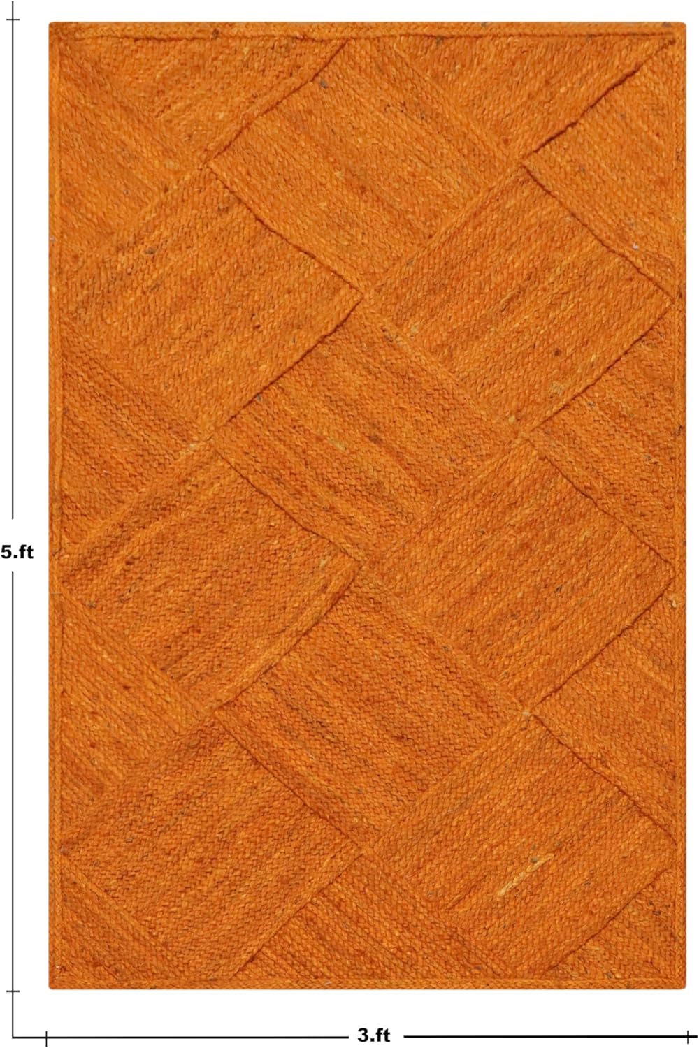 Hand Braided Jute 4 Ft Square Kilim Rug Flatweave Pink Geometric Pattern Jute Sisal Rug, Thick 0.27 Inch Indoor Outdoor Carpet for Kitchen, Bedside, Yoga Mat - Colors C