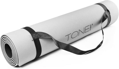 TONE Fitness Yoga Mat 1/4" Thick Non Slip Exercise & Pilates Mat for Home Workouts with Carrying Strap | Multiple Options