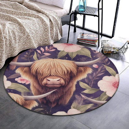 Room Sofa Yoga Soft Round Carpet, Home Decor Non Slip Kitchen Office Circle Rug, Machine Washable Modern Round Area Rug Beach Turtles, 60inch