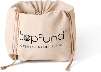 TOPFUND Pink Purple F Note Crystal Singing Bowl Heart Chakra 8 inch with Suede Mallet