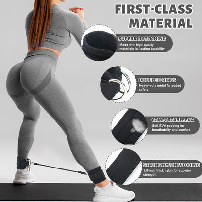 RoundFunny Pilates Ring Circle Set 18 Pcs Exercise Equipment Accessories for Women Workouts Pilates Ball Stretching Strap Magic Circle Yoga Ring Gym Back Bag Resistance Band Anti Slip Socks