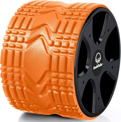 Back Roller, Back Wheel Targeted Back Pain Relief, Yoga Wheel Muscle Massage, Foam Roller for Trigger Point Therapy Physical, Stretching & Exercise, 880lbs Capacity, 10 Inch (Black+Acid Blue)