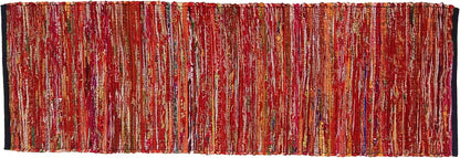 Ramanta Home 100% Cotton Chindi Hosiery Rug 24x36 Inch - Dark Multi, Farmhouse Reversible Soft Bohemeian Rugs Ideal for Entryways, Kitchen, Bedroom | Durable Lightweight Handmade Accent Doormat