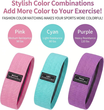 Premium Non-Slip Fabric Resistance Bands -